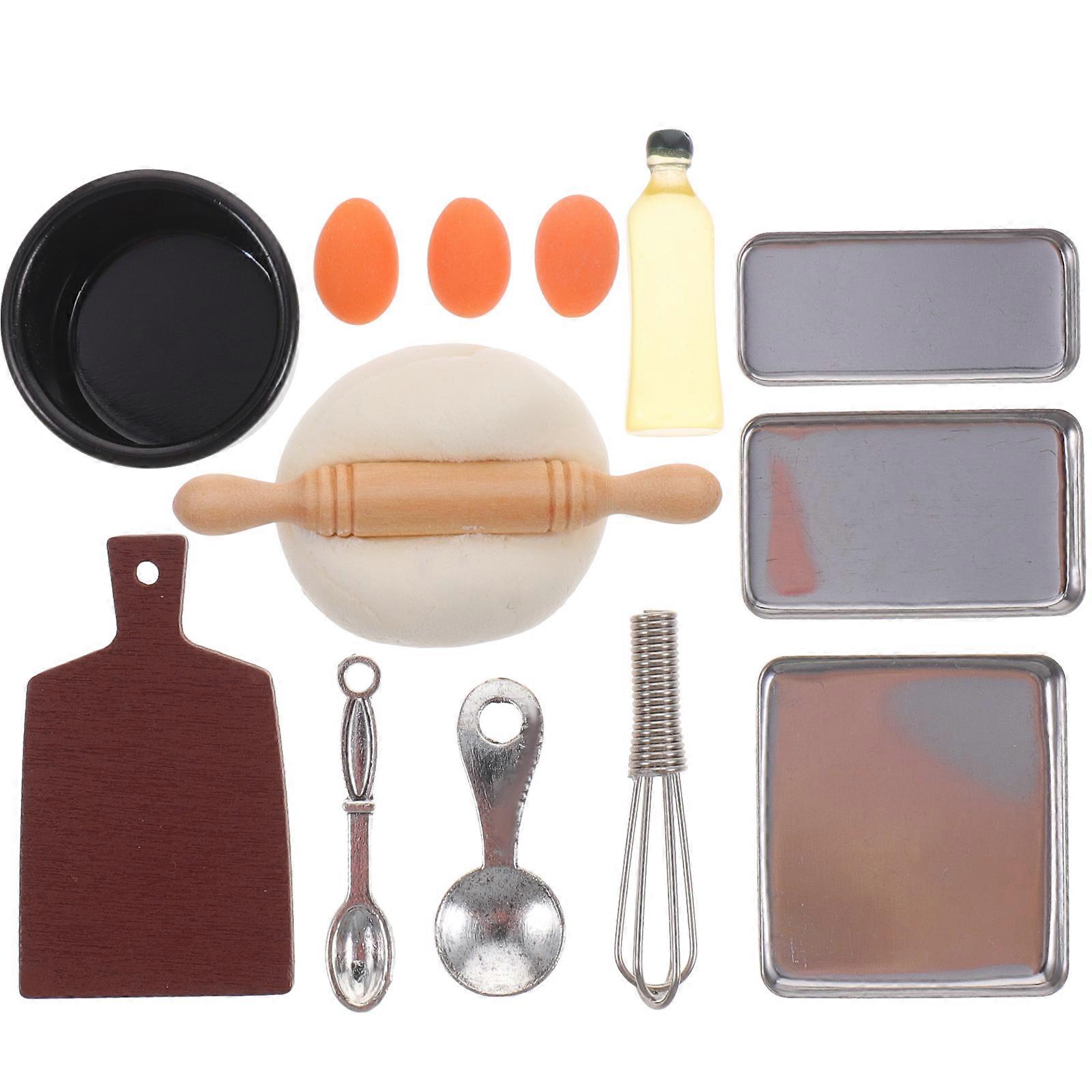 1 Set Miniature Baking Tools Play Baking Tool Set Tiny House Mini Kitchen Decoration Accessories