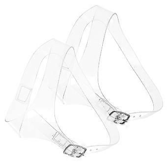 1Par Mulheres transparente destacável Handy Elasticated Shoe Correias Salto Alto Anti-loose Shoelace Acessórios (Transparente)