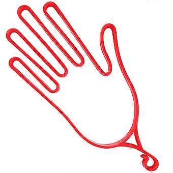 Lot de 4 supports de séchage en plastique en forme de main pour gants (rouge)