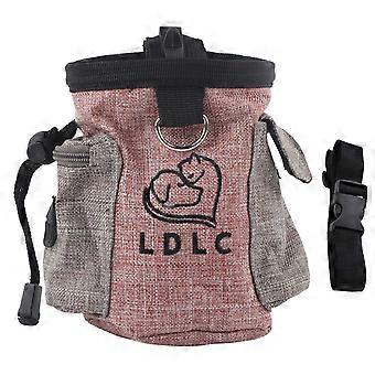 Portable Cotton Linen Pet Dog Detachable Feed Pocket with Adjustable Waistband