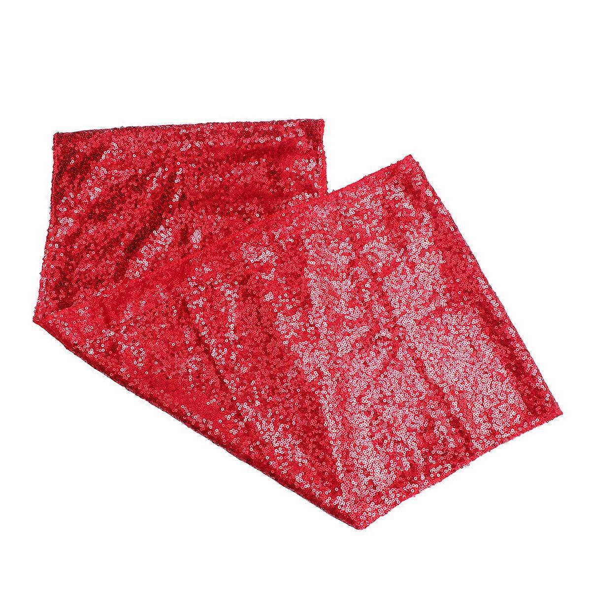 Red Elegant Table Runner 3Pcs for Party Sequin Table Covers