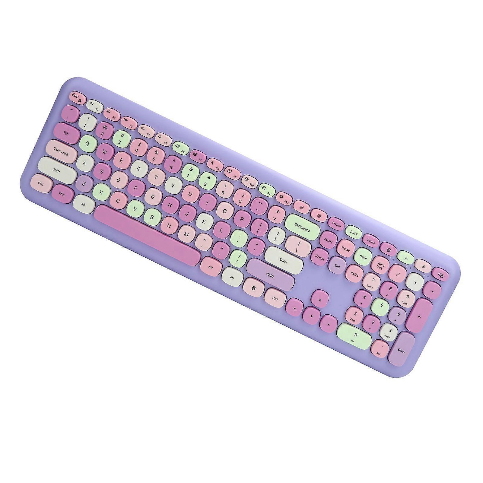 Wireless Keyboard Mouse Set 2.4G Wireless 110 Keys Keyboard Mouse Computer AccessoryPurple