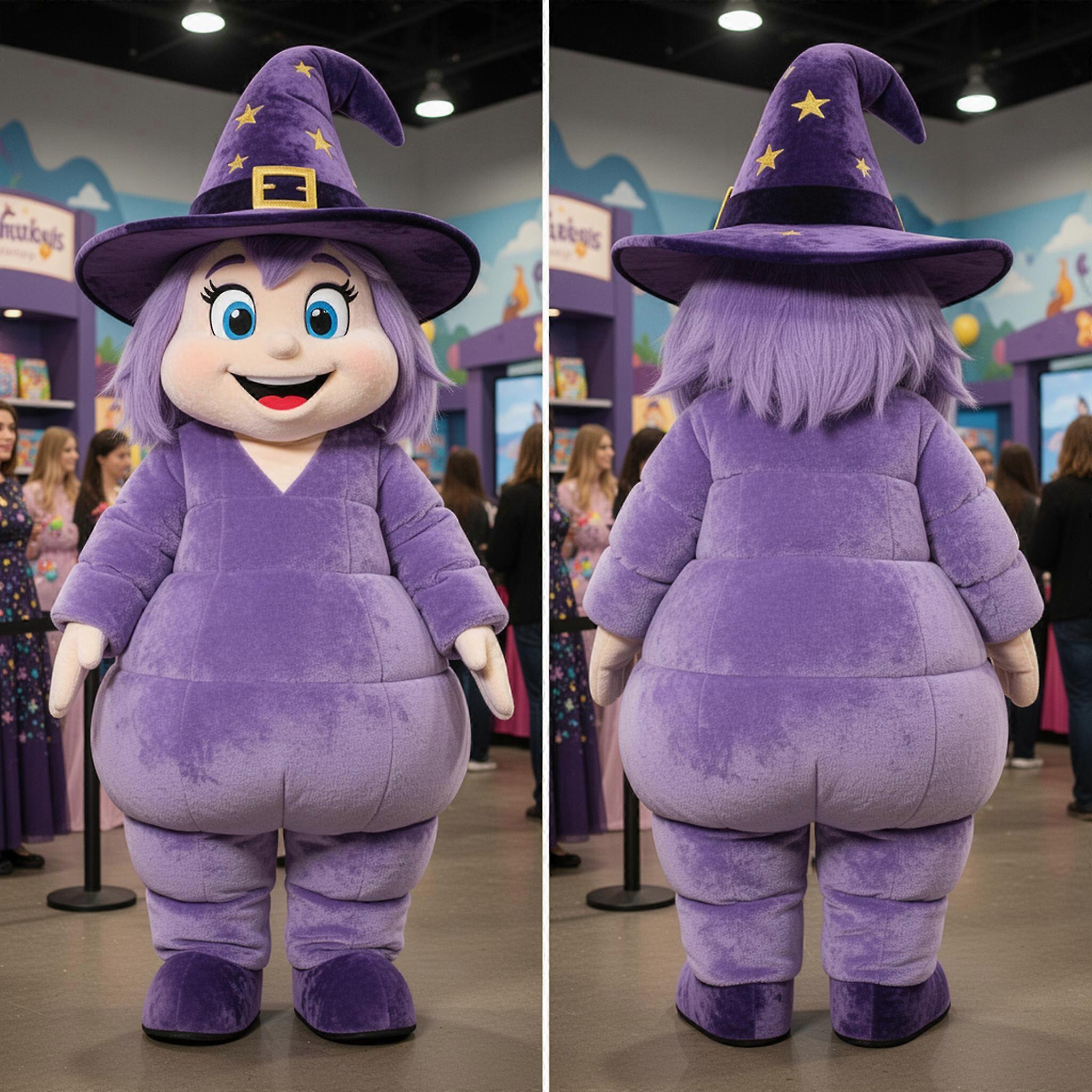 MASTICOT Lavender Whimsical Witch Mascot