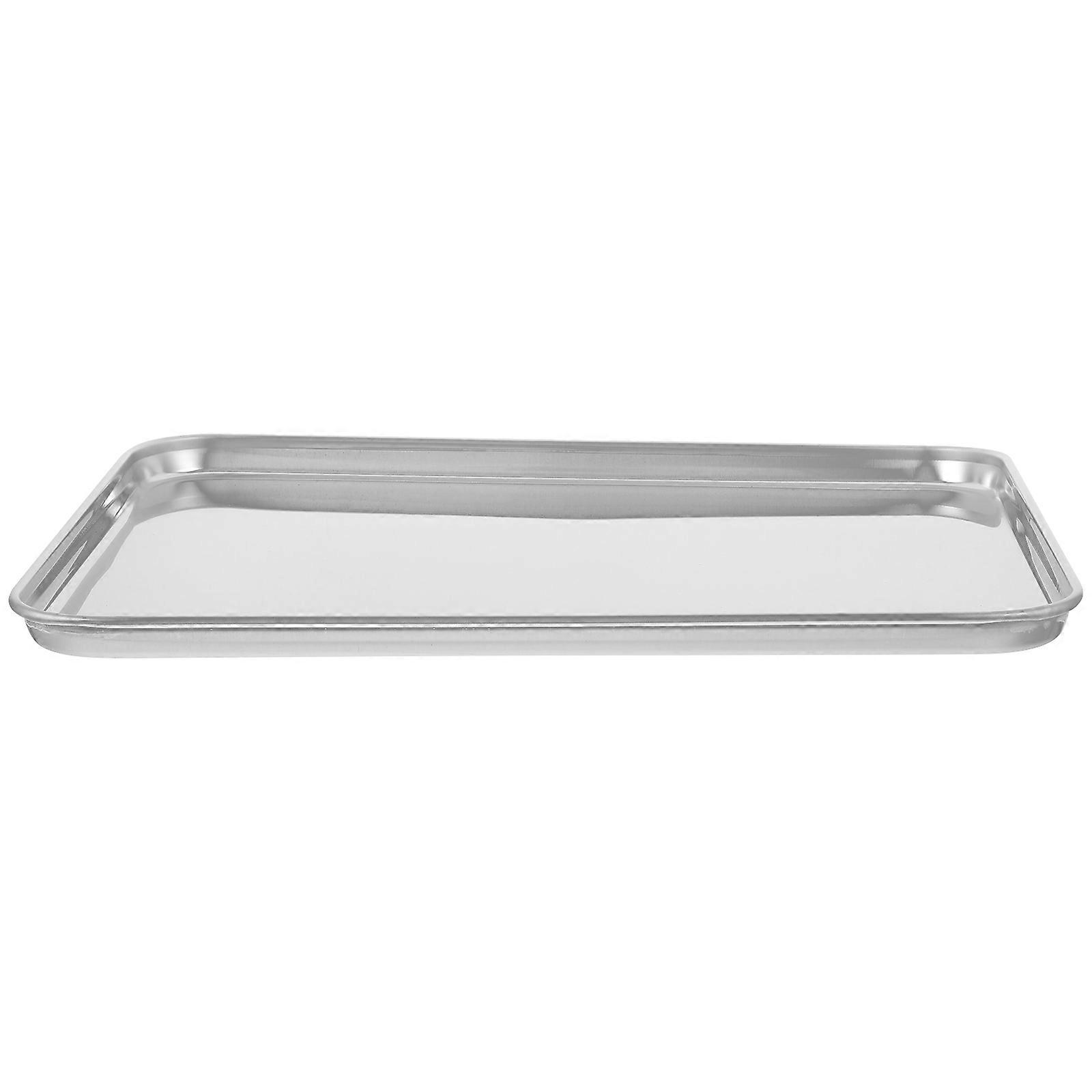 Silver Stainless Steel Rectangular Steaming Dish for Food Serving 3Pcs