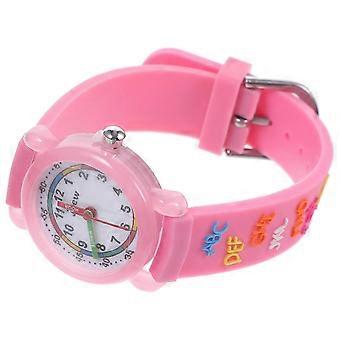 Kinder-Quarzarmbanduhr, 3D-gedruckt, pink, wasserdicht, robust, präzise Zeitmessung, verstellbares Armband, 1 Stück, tolles Geschenk für Kinder