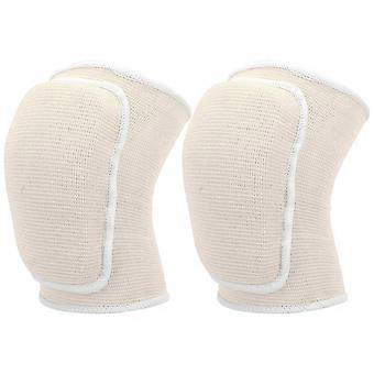 Ginocchiere elastiche sportive per bambini, scaldamuscoli per danza, pallavolo e basket, colore bianco.