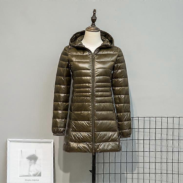 Women's Plus Size Winter Lightweight Down Jacket - Mid-Length, Thickened