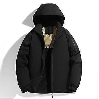 Unisex Warm Winter Hiking Jacket With Detachable Hood Lightweight Cotton Padded Outdoor Coat Men Women