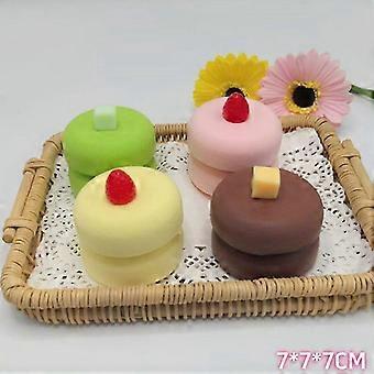 1PCS Random Mixed Color Simulated Souffle Fidget Toy Wet Soft Slow Rise Dessert Squeeze Prop_msc