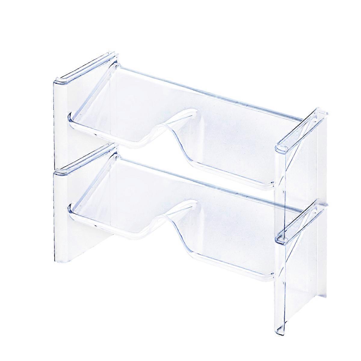 2 Pack Stacking Glasses Storage Rack Desktop Counter Sunglasses Display (Transparent)