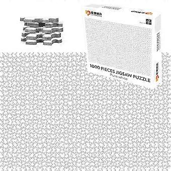 White Jigsaw Puzzle 1000 Piece for Adults, Blank Paintable Puzzle, Challenging Design 2mm Durable Cardboard