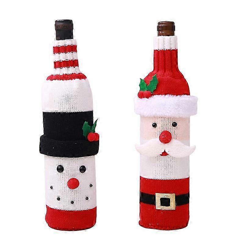 Washable Knitted Festive Bottle Sleeves