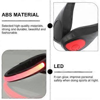 2pcs Safety Shoe Clips Light Warning Luminous Shoe Clip Light for Night Running