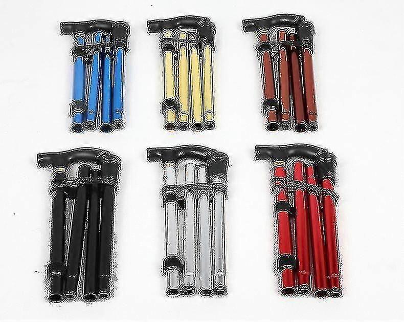 Solid Color Adjustable Folding Walking Cane Aluminum Alloy for Camping