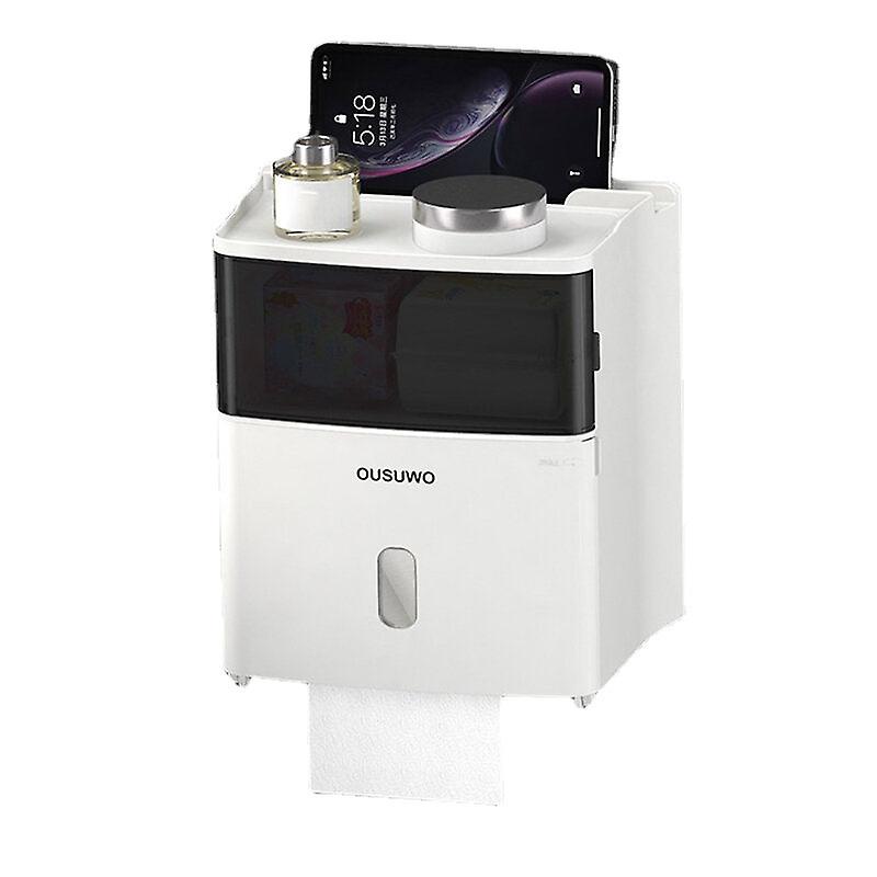 トイレットペーパーホルダー防水壁掛けトレイロールチューブ収納ボックスバスルームトレイティッシュボックス棚