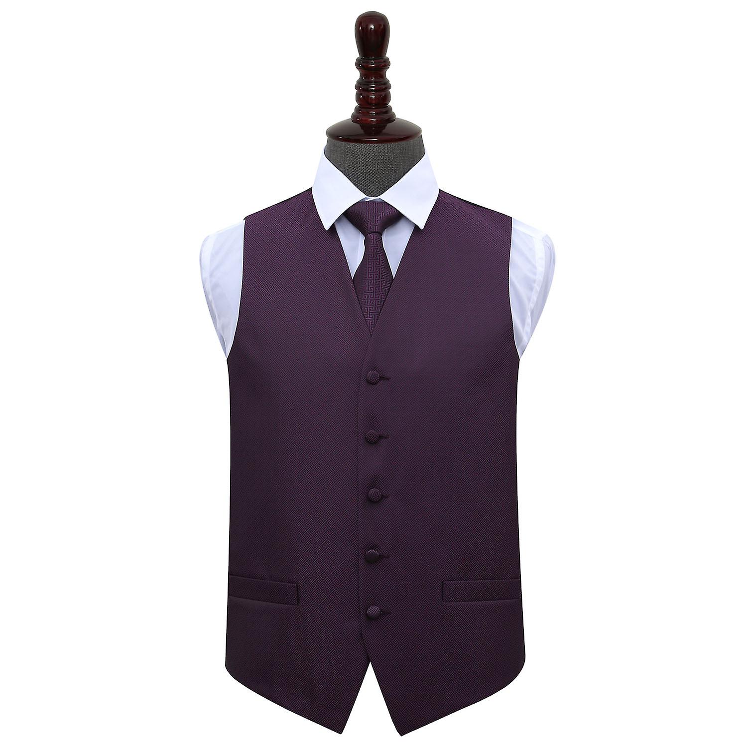 Cadbury lilla gresk nøkkel bryllup vest og slips sett