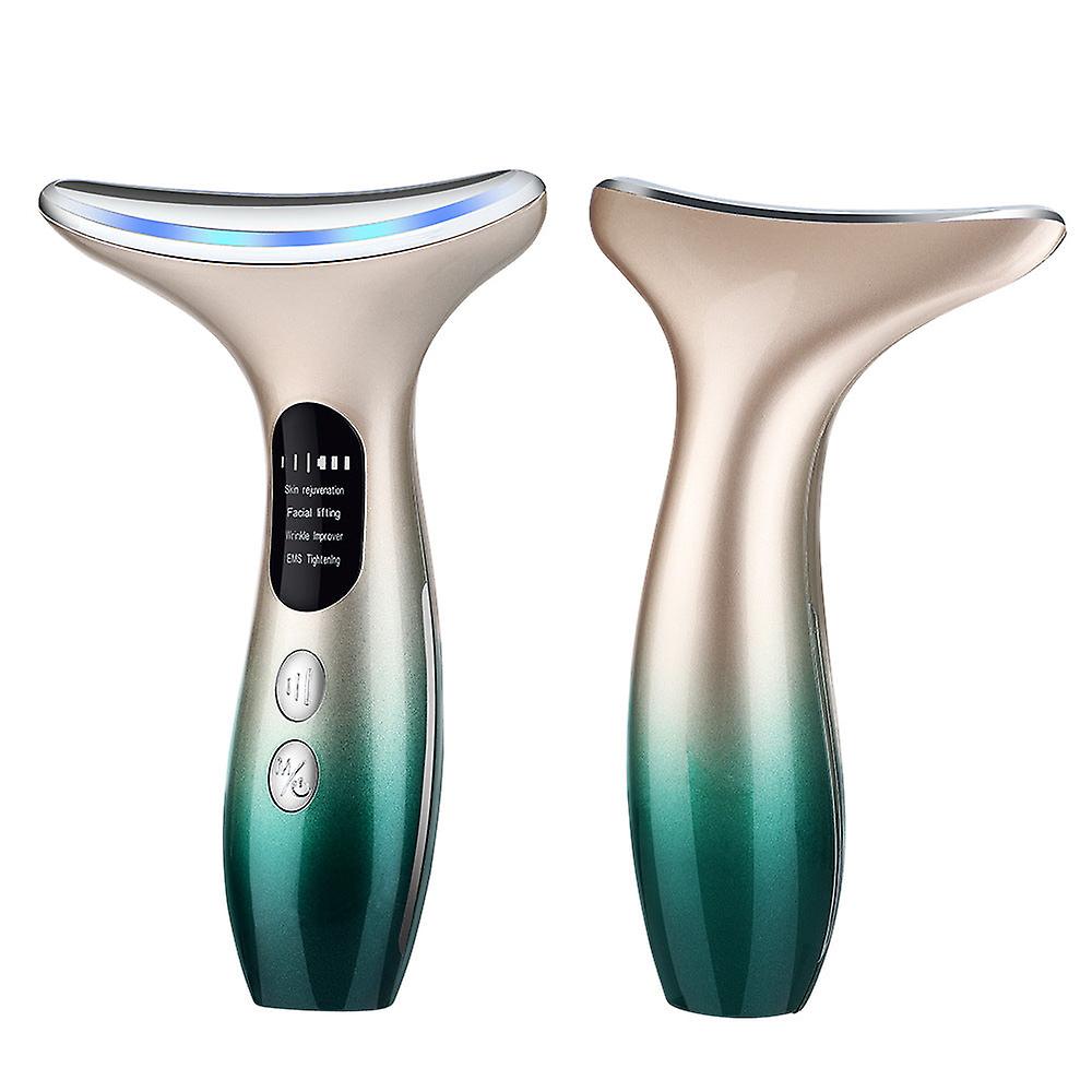 Neck Face Massage EMS Double Chin Remover V Line Chin Lift Up 3 Colors LED Devices Anti Neck Wrinkle Face Slimmer