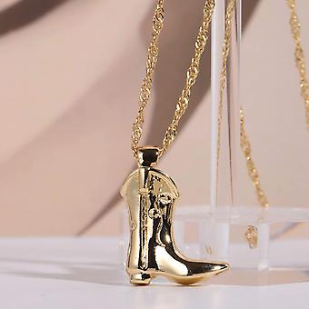 Western Cowboy Boots Necklace Mushroom Abstract Face Copper Plated Collarbone Chain Teen Necklaces for (Gold One Size)　並行輸入品 Cowboy Boot Necklace: Braided Leather, Western Jewelry - Etsy UK