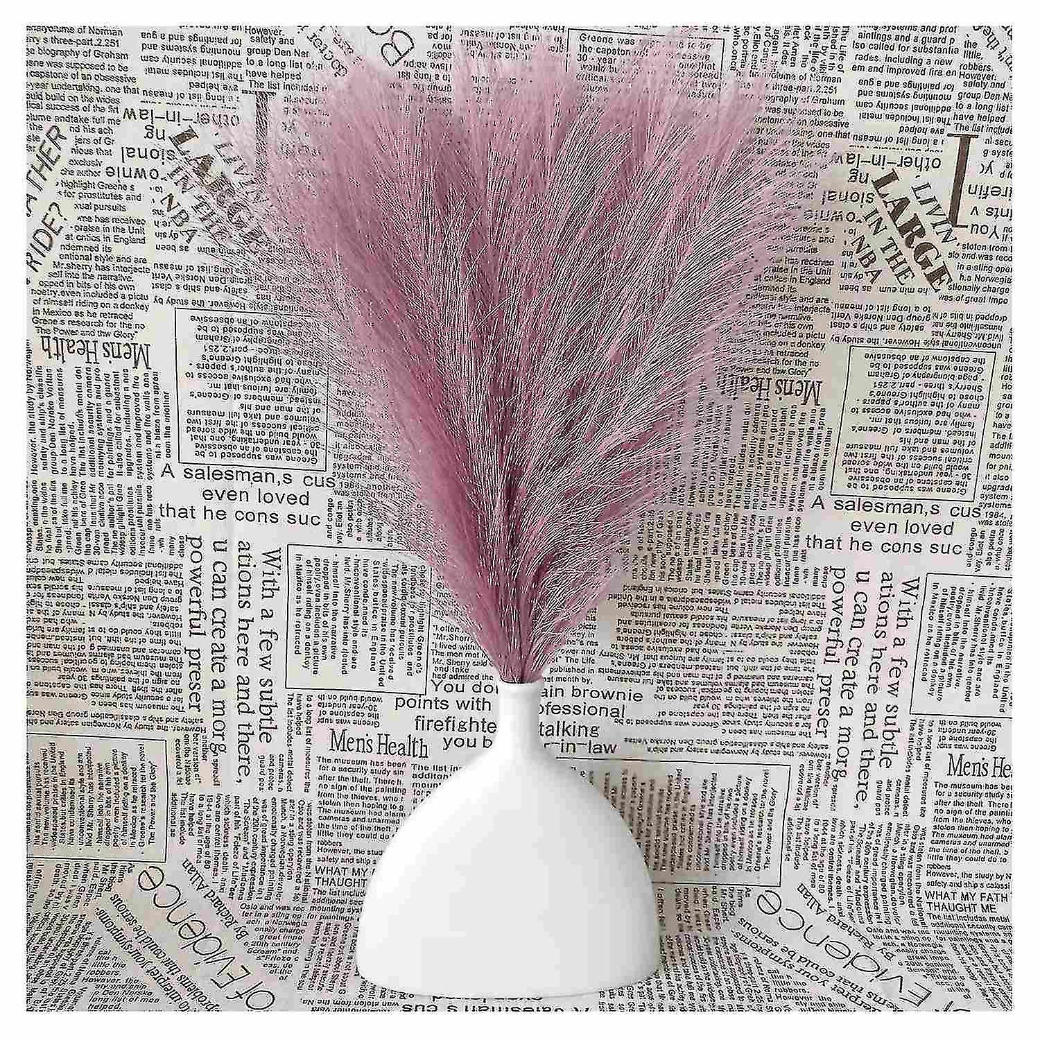 Faux Pampas Grass Fluffy Artificial Fake Plants Bulrush Reed Vase Filler Farmhouse Home Wedding Deco