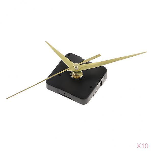10xSilent Wall Clock Movement with Pointer for DIY and Repair yellow pointer