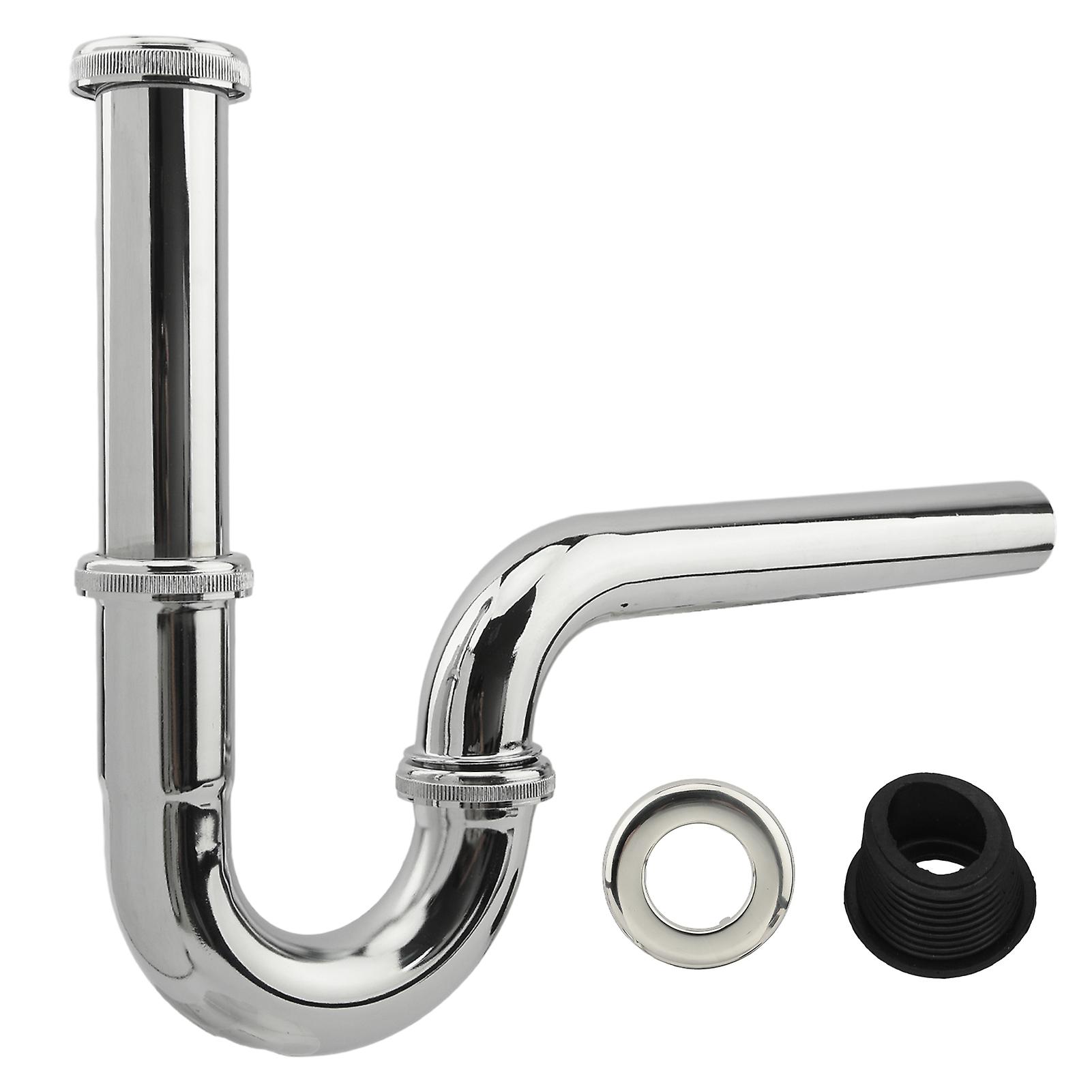 Stainless Steel P Trap Drain Pipe Solid Tailpiece Easy Install Siphon