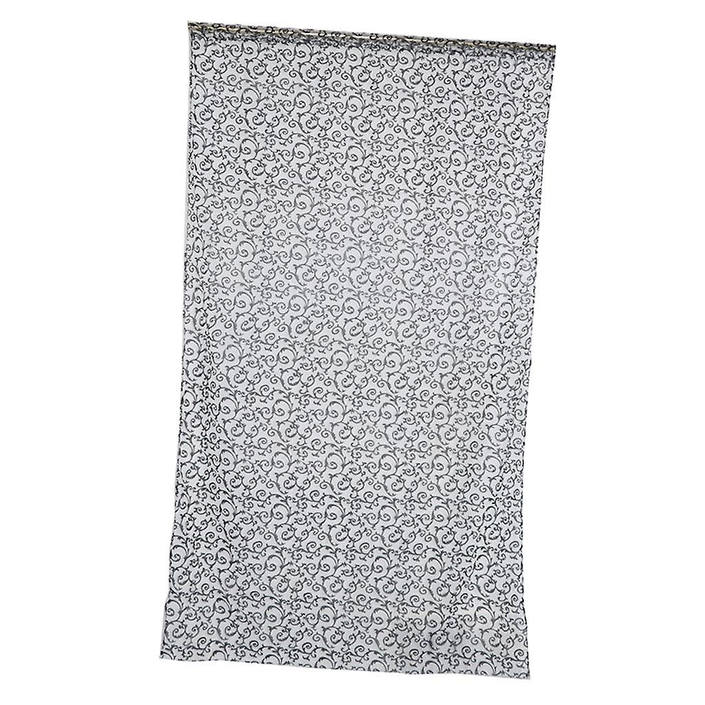 Flocking Pattern Sheer Curtain Panel Window Tulle Divider White 100*200cm