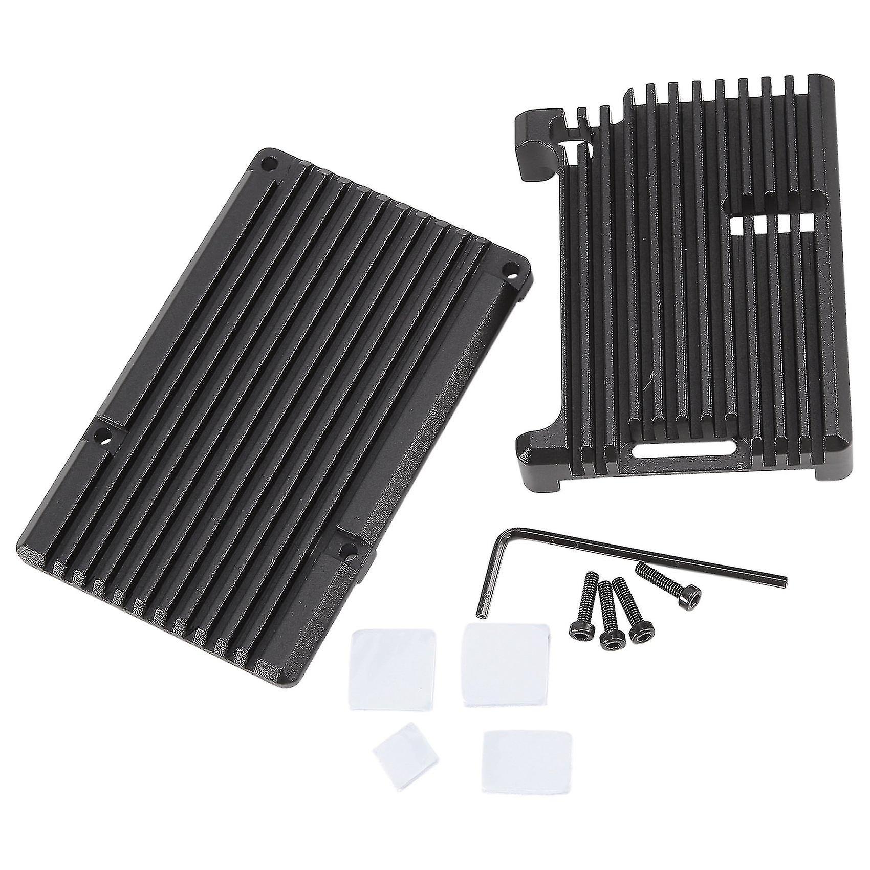 For Raspberry Pi 4 Model B Aluminum Case, Passive Cooling Aluminum Alloy Protective Shell Metal Enc-haoyi
