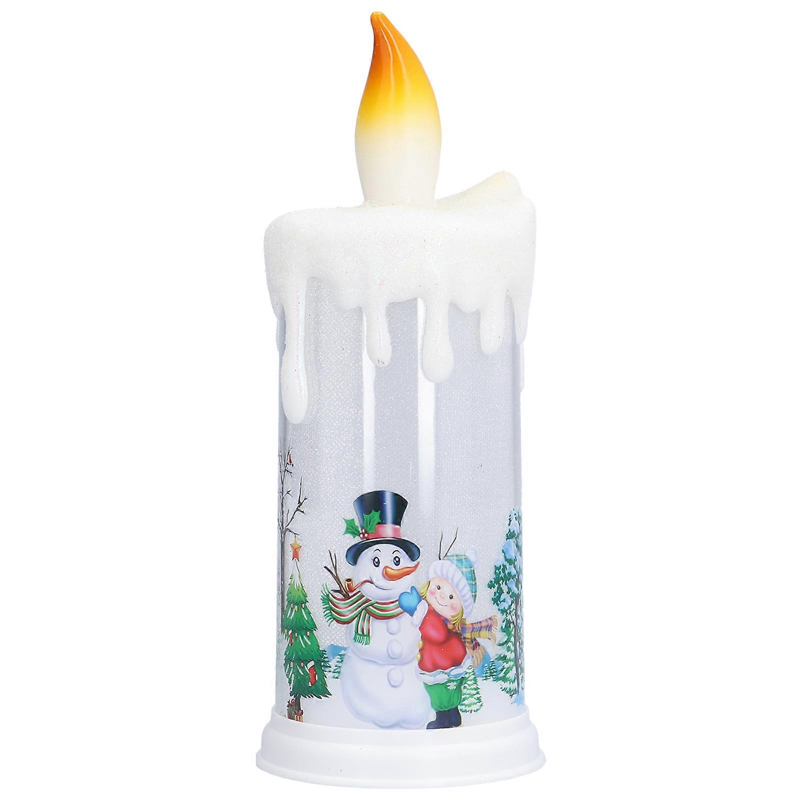 Bougies de Noël sans flamme à LED, simulation de flamme, décoration de Noël, veilleuse pour personnes âgées de type D