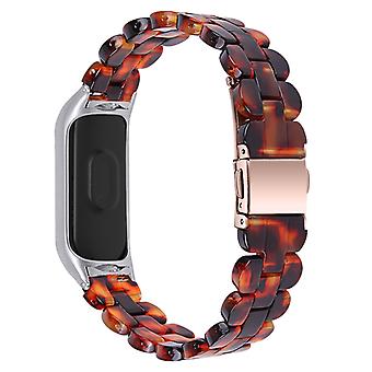 Ovalt hartsarmband för smartklocka för Xiaomi Mi Band 3/Band 4 - sköldpaddsfärgad