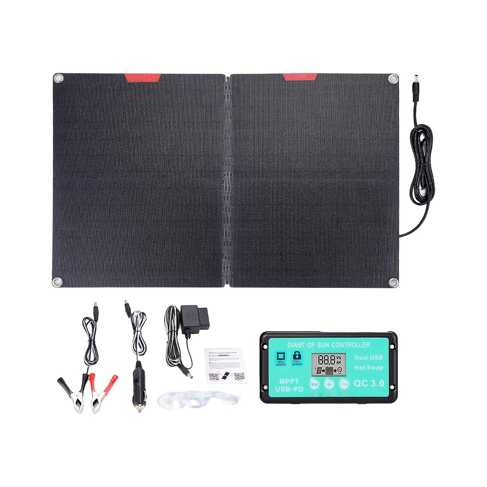 60W Solar Panel Kit Monocrystalline Silicon for Motorcycle Picnic Camera