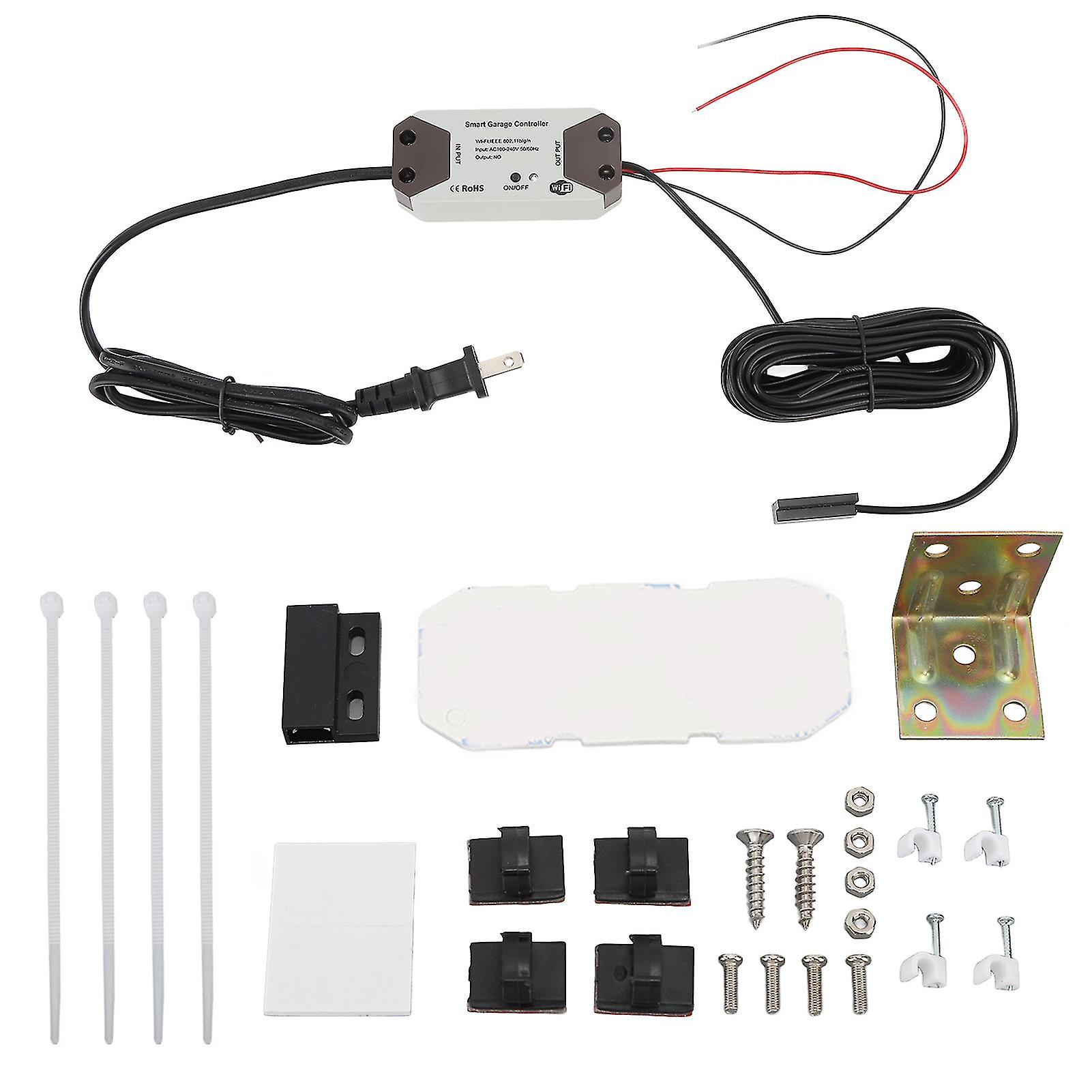 WiFi-Enabled Smart Garage Door Opener with App Control, 100-240V US Plug, Works with Most Garage Doors