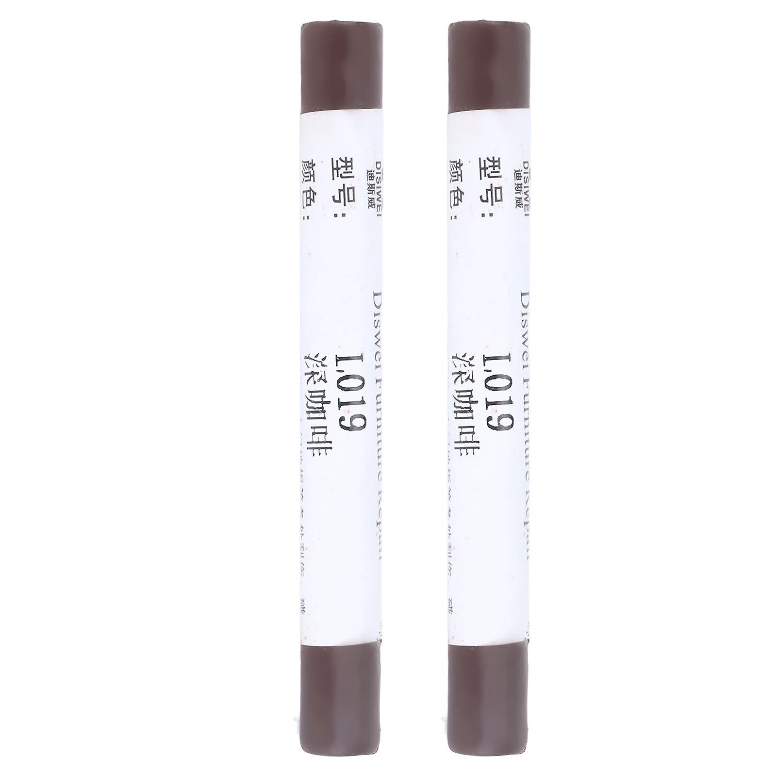 2pcs Furniture Paint Floor Repair Crayon Scratch Patch Paint Pen Wood Composite Repairing Material Coffee Color