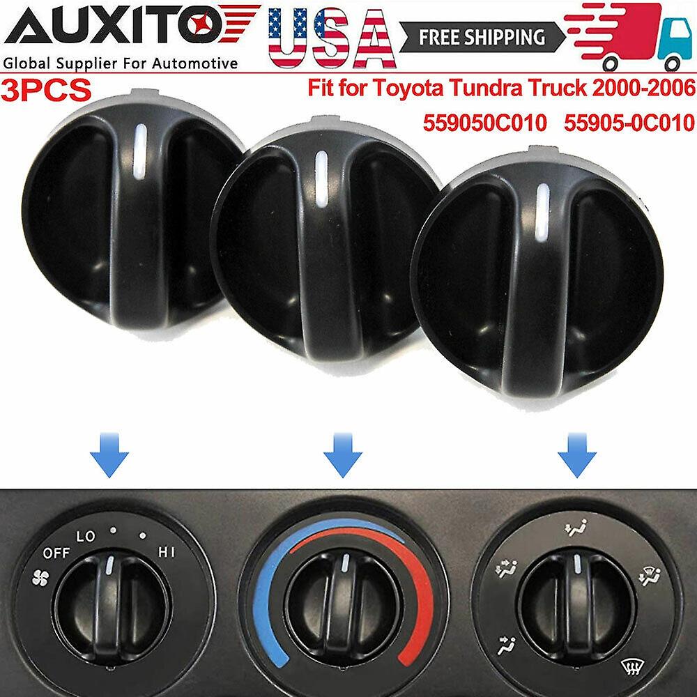 For Toyota Tundra 2000-2006 Control Knobs Dials Heater A/C Fan 3PCS