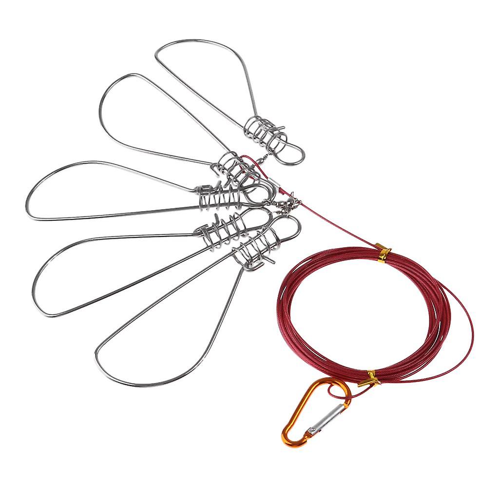 Stainless Steel Fish Stringer Clips Snaps Swivel Lock Buckle Live Fish Lock