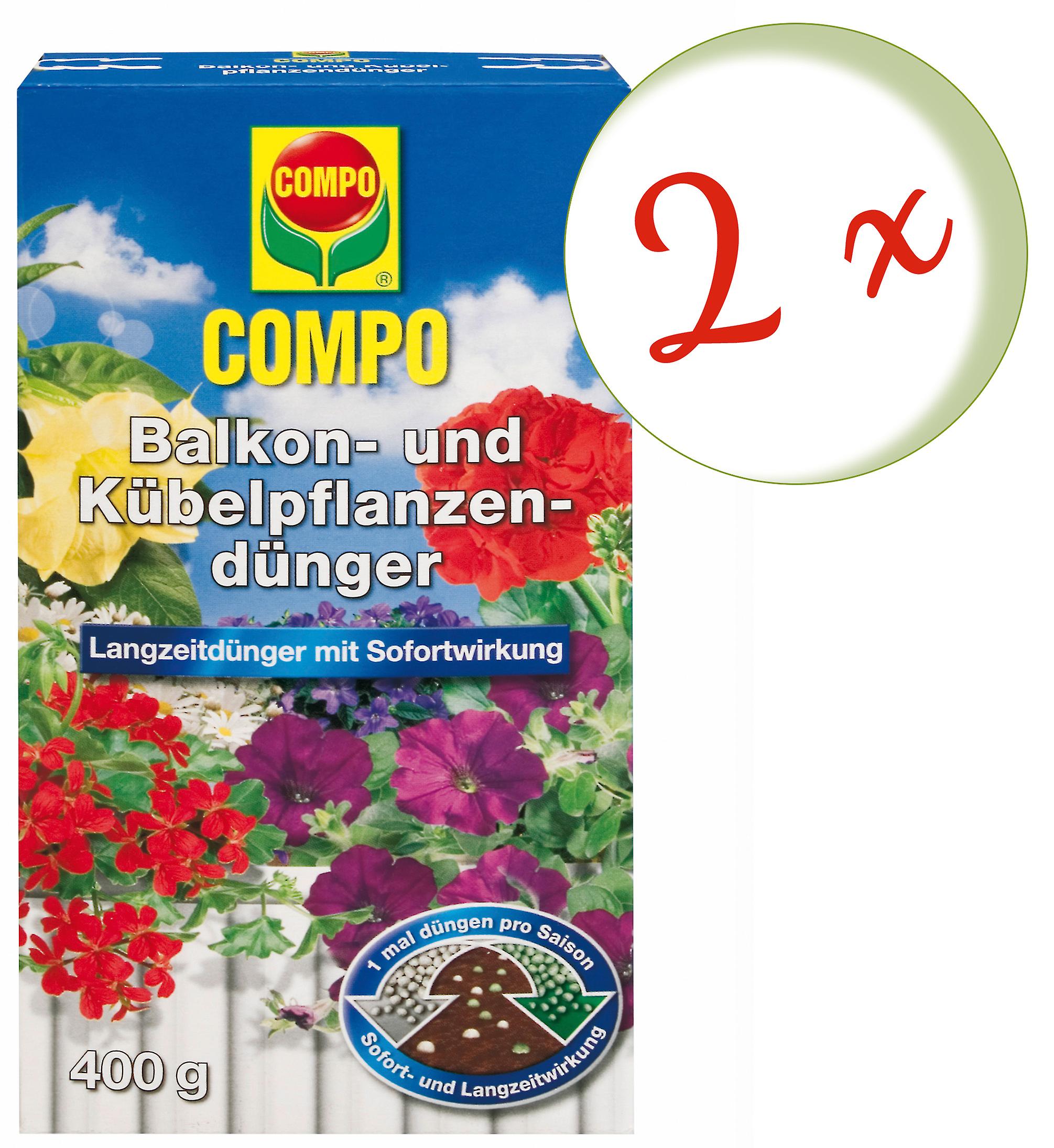 2 x COMPO balcony and potted plant fertilizer, 400 g