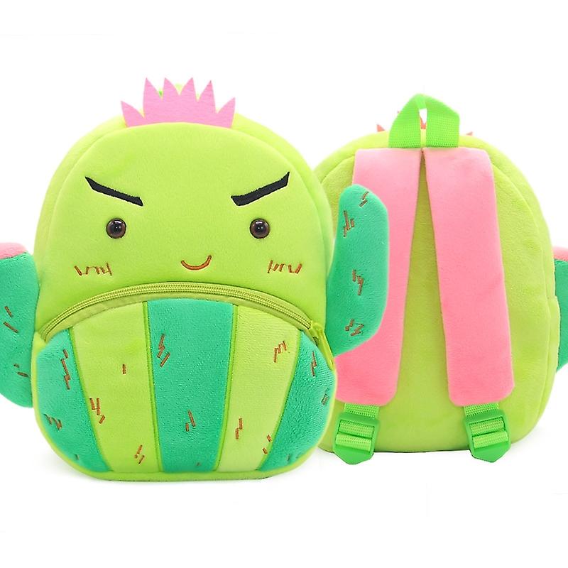 Vegetable Fruit Series Cartoon Plush Kids Backpack Cactus