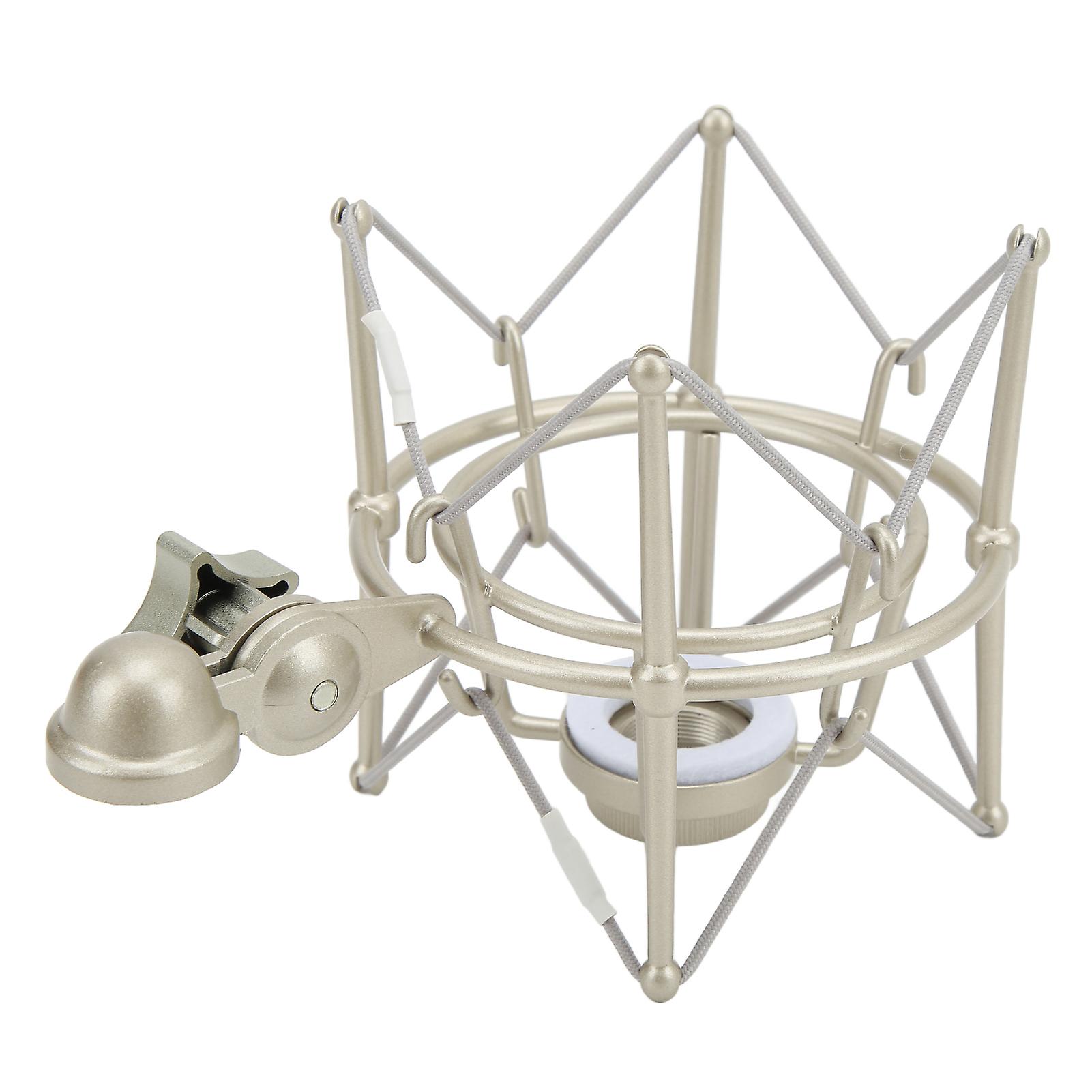 Support antichoc pour microphone, support anti-vibrations pour studio d'enregistrement en direct, champagne argenté