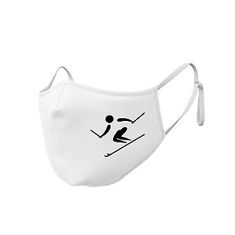 Veeki 10 PCS  Face Masks, White Winter Sports Cotton Mask Ski Skating Warm Windproof Face Mask Adult Cloth Mask, Breathable Non-wovenA