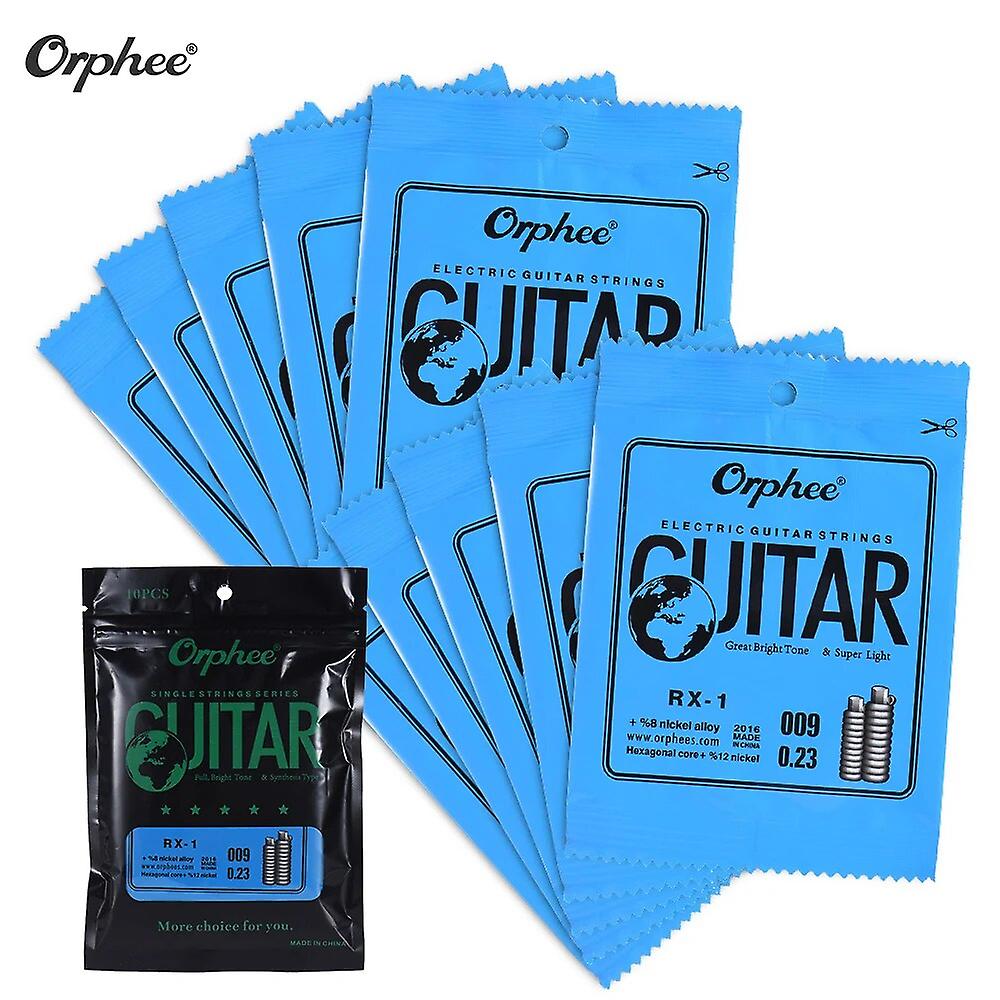 Orphee Rx-1 Single String Replacement For Electric Guitar 1st E-string (.009) 10-pack Nickel Alloy Super Light Tension 85cm