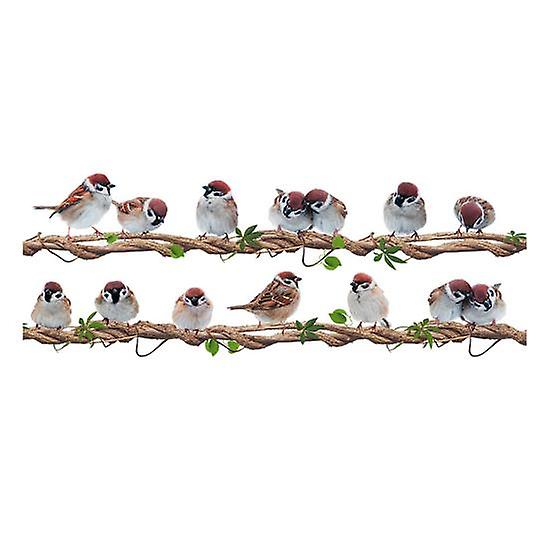 Removable Wall Sticker Self-adhesive Bird Pattern Mirror Surface Tile Decal