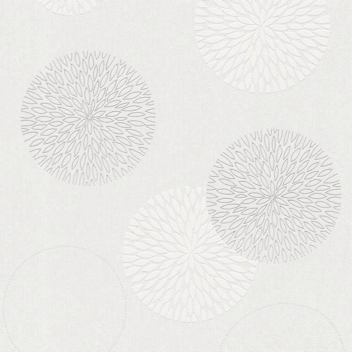 Grafik Tapete Profhome 937922-GU Vliestapete leicht strukturiert mit geometrischen Formen matt creme weiß 5,33 m2