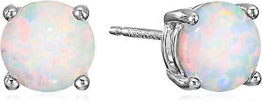 Sterling Silver Round Cut Birthstone Stud Earrings