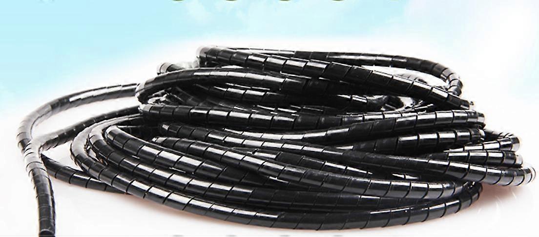 Extensible Protective Sleeve for 25 m x 4 mm Spiral Cable - Flexible Sleeve Electrical Wire Beams Computer Accessory - Polypropylene - Black