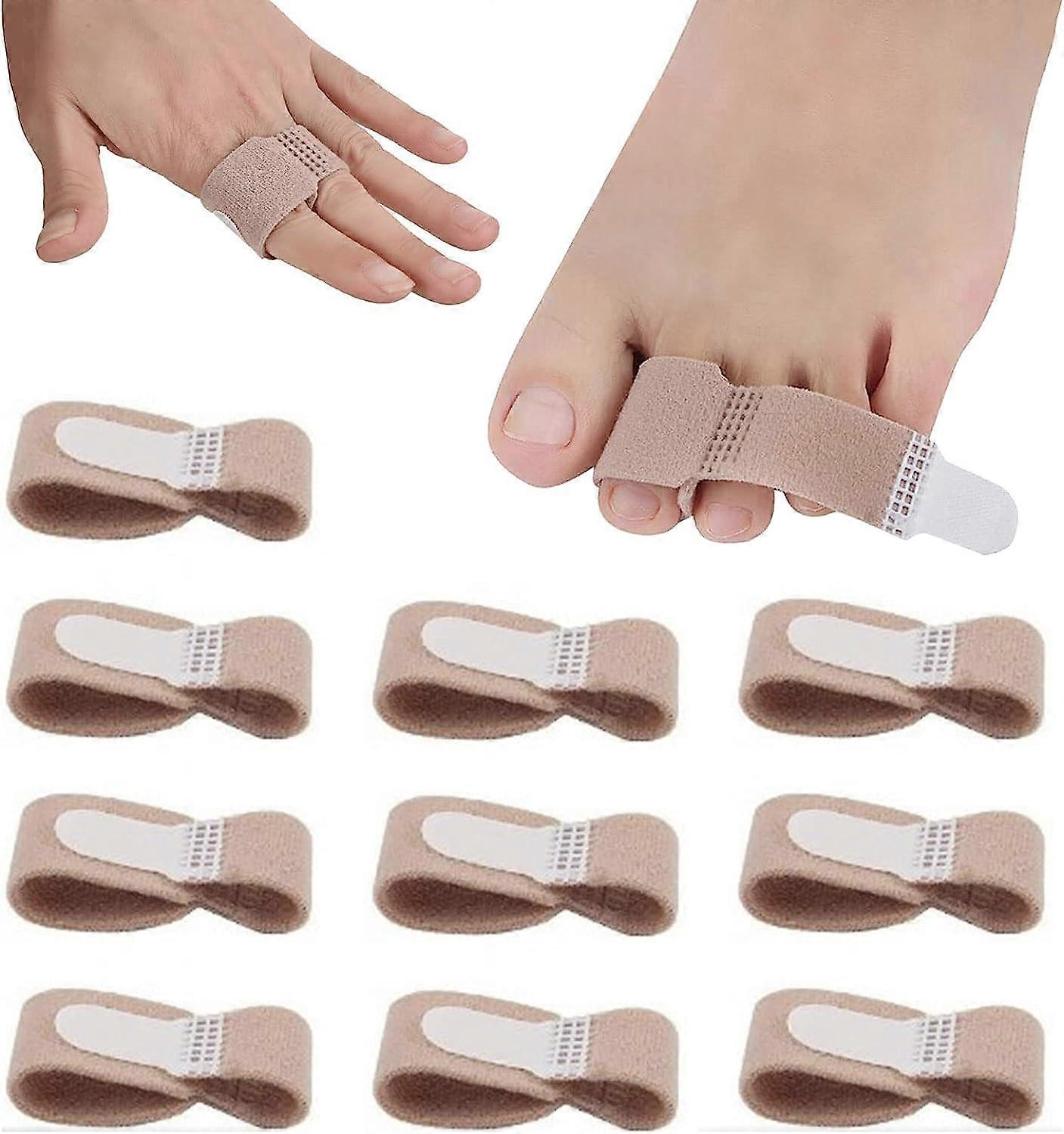 10 Pcs Toe Bandages, Toe Straightener, Toe Splint, Toe Splints for Overlapping Toes, Broken, Overlapping, Curved Toe Clamps