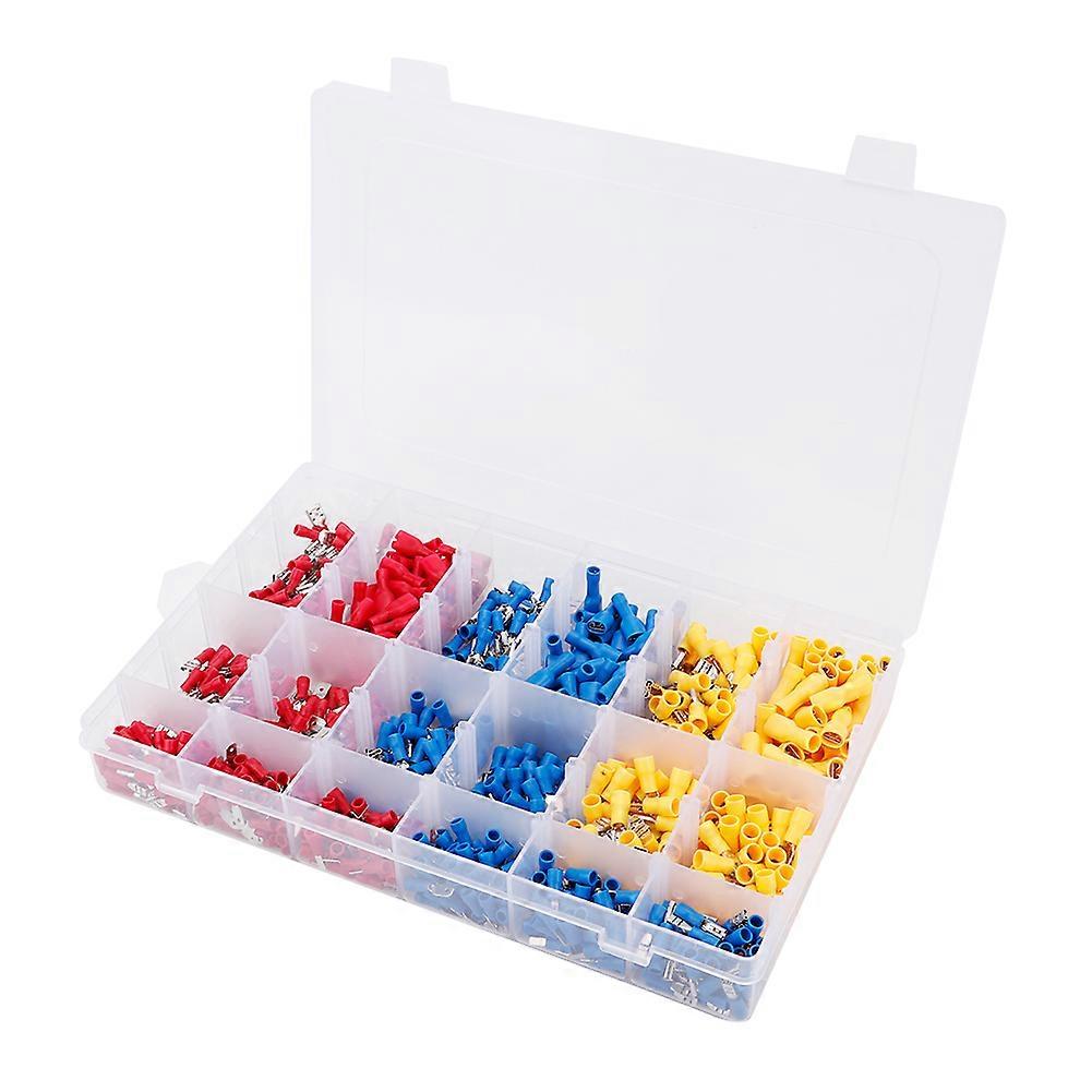 900pcs/Box Assorted Rubber Insulated Cold~pressed Wire Terminal Connector E2U976