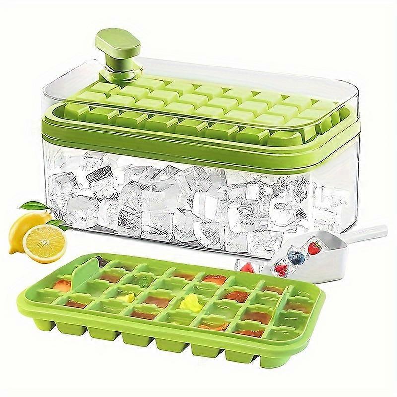 1pc, Ice Cube Mold, Freezer Ice Tray With Ice Scoop And Ice Box, Easy To Release Ice Cubes Mold With Storage Box For Refrigerating Cocktails Whiskey C
