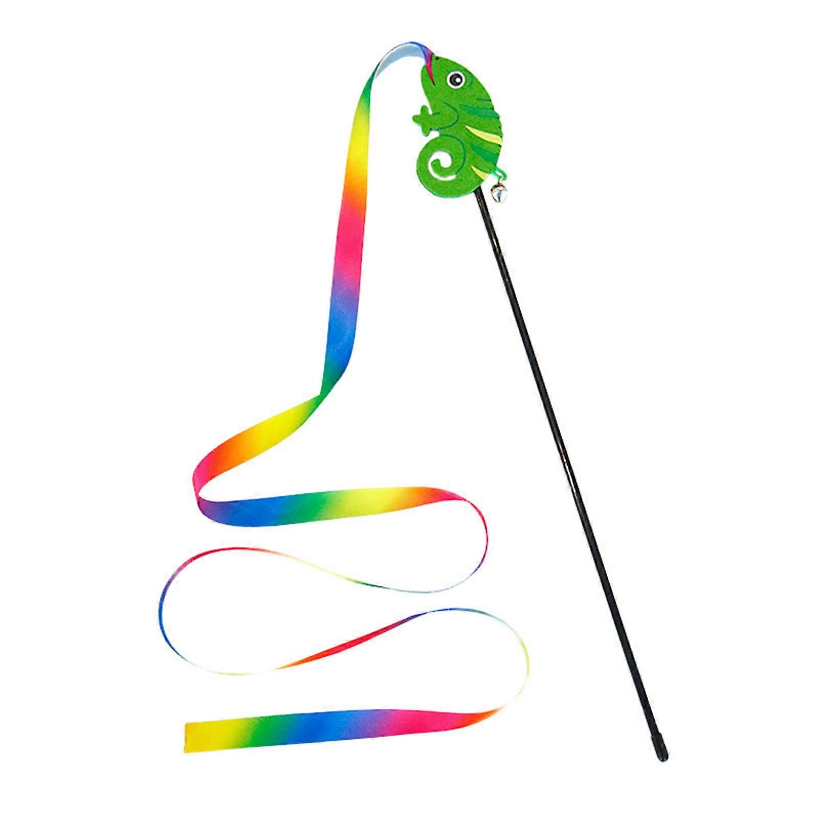 Interactive Cat Teaser Toy with Chameleon Elephant Design Relieves Boredom Bright Colored Entertaining Cat Toy
