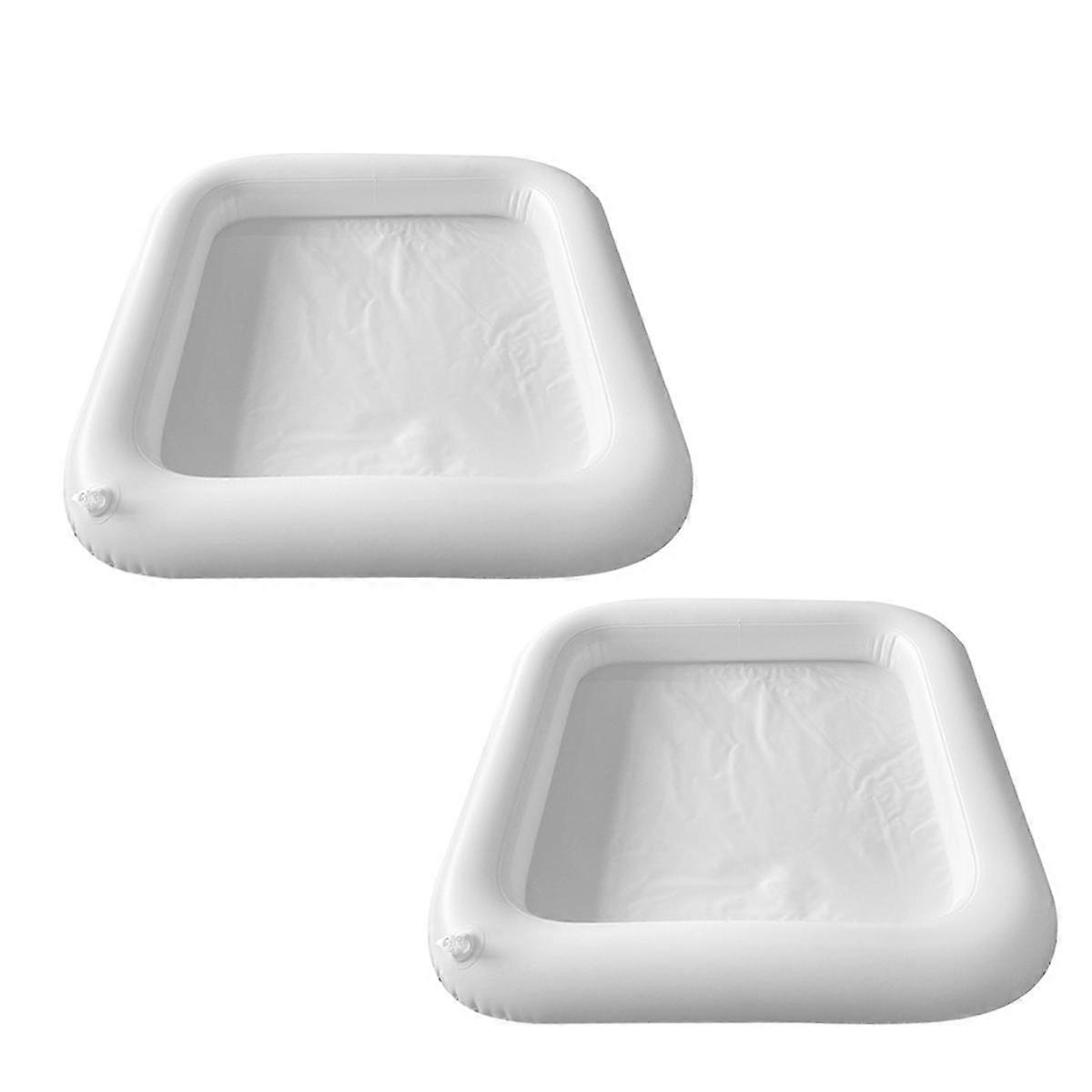 2 PCS 24Inch Inflatable Serving Bar, Drinks Inflatable Cooler Table Pool Ice Tray for ,Picnic & Camping
