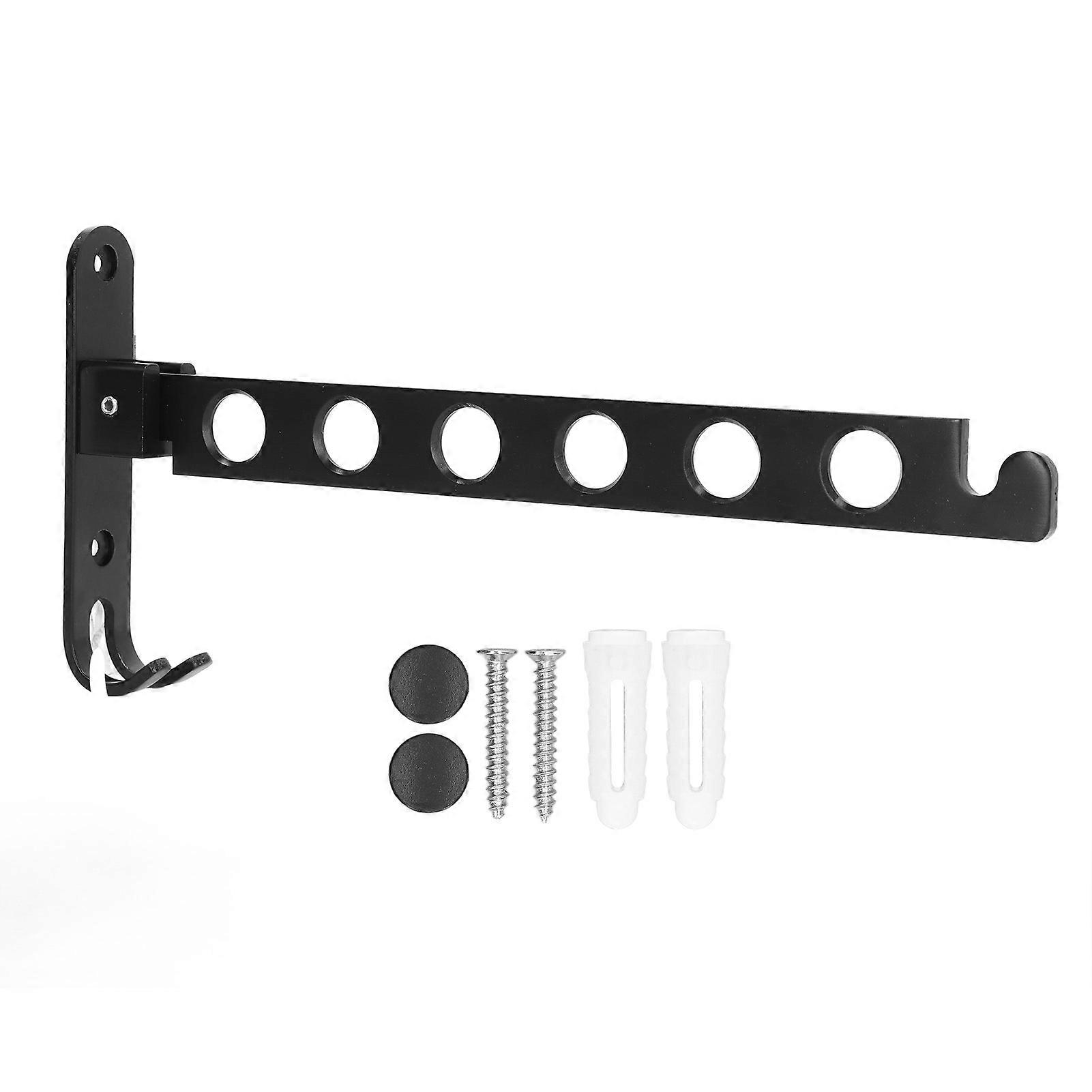 Folding Clothes Hanger Space Saving 90 Collapsible Laundry Drying Rack With 6 Holes Black