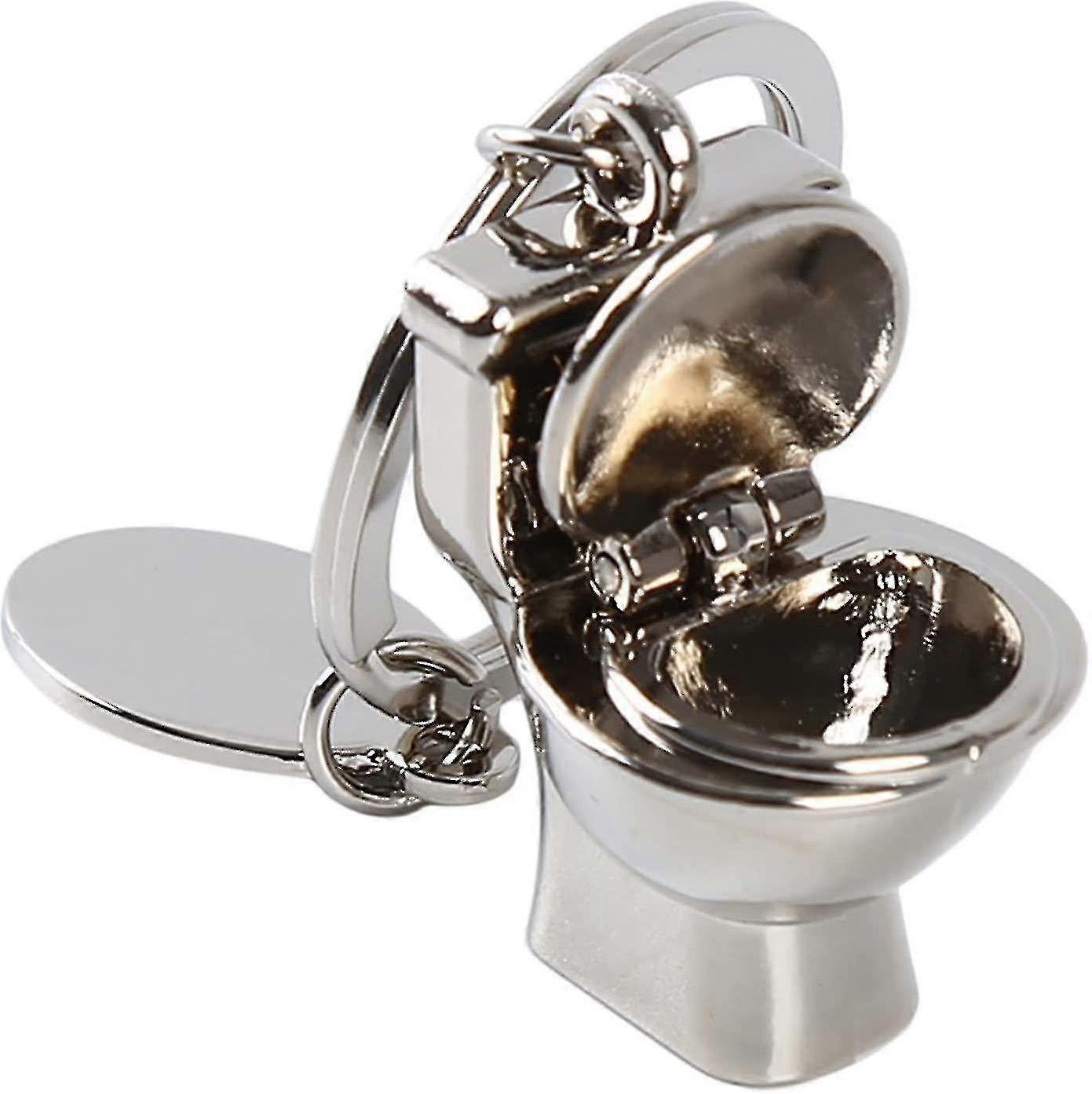 2pcs Mini Toilette Metall Schlüsselanhänger Nette Simulation WC Anhänger Schlüsselanhänger Schlüsselanhänger